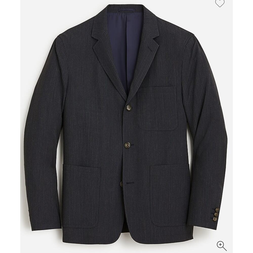 Wallace & Barnes J. Crew suit jacket Italian stretch wool-blend seersucker 44R